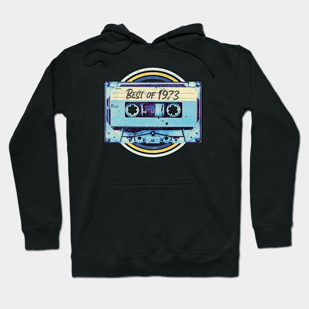 Retro Best of 1973 Mixtape Audio Cassette Tape // Funny Vintage 1973 Birthday Hoodie by Now Boarding